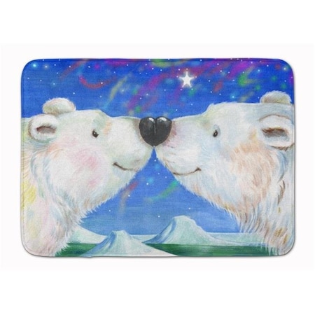 Carolines Treasures Carolines Treasures CDCO0487RUG Polar Bears Polar Kiss by Debbie Cook Machine Washable Memory Foam Mat CDCO0487RUG